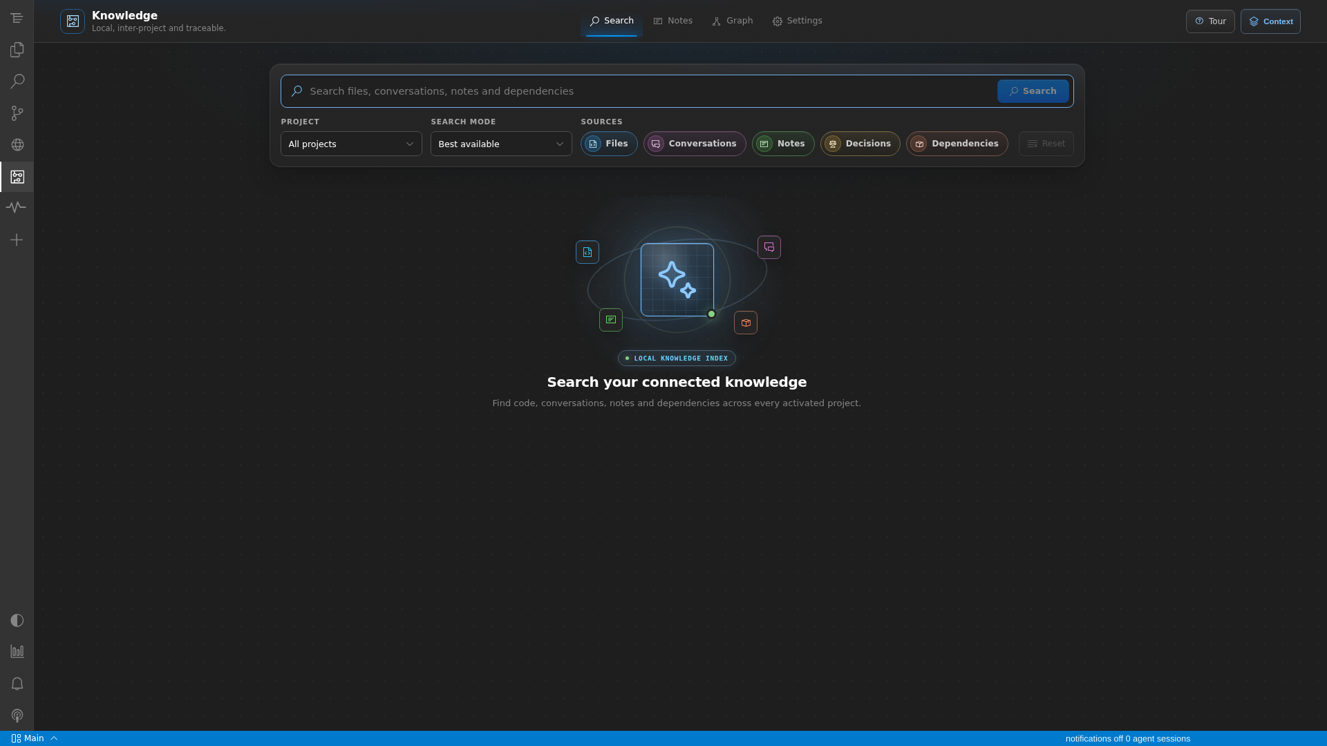AirCode Ø Knowledge search with project sources and filters