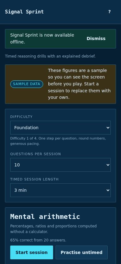 The same session on a phone